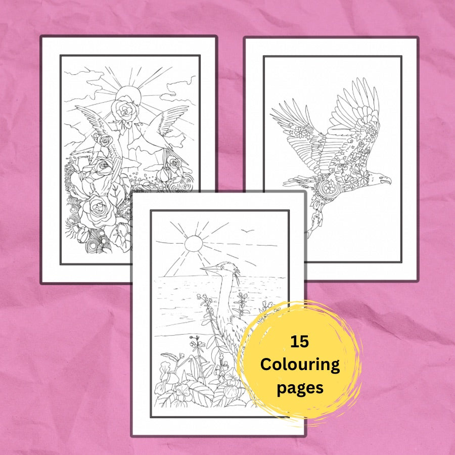 Bird Flower Art Colouring Book