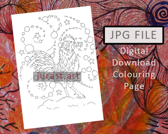 Christmas Cockerel Digital Download